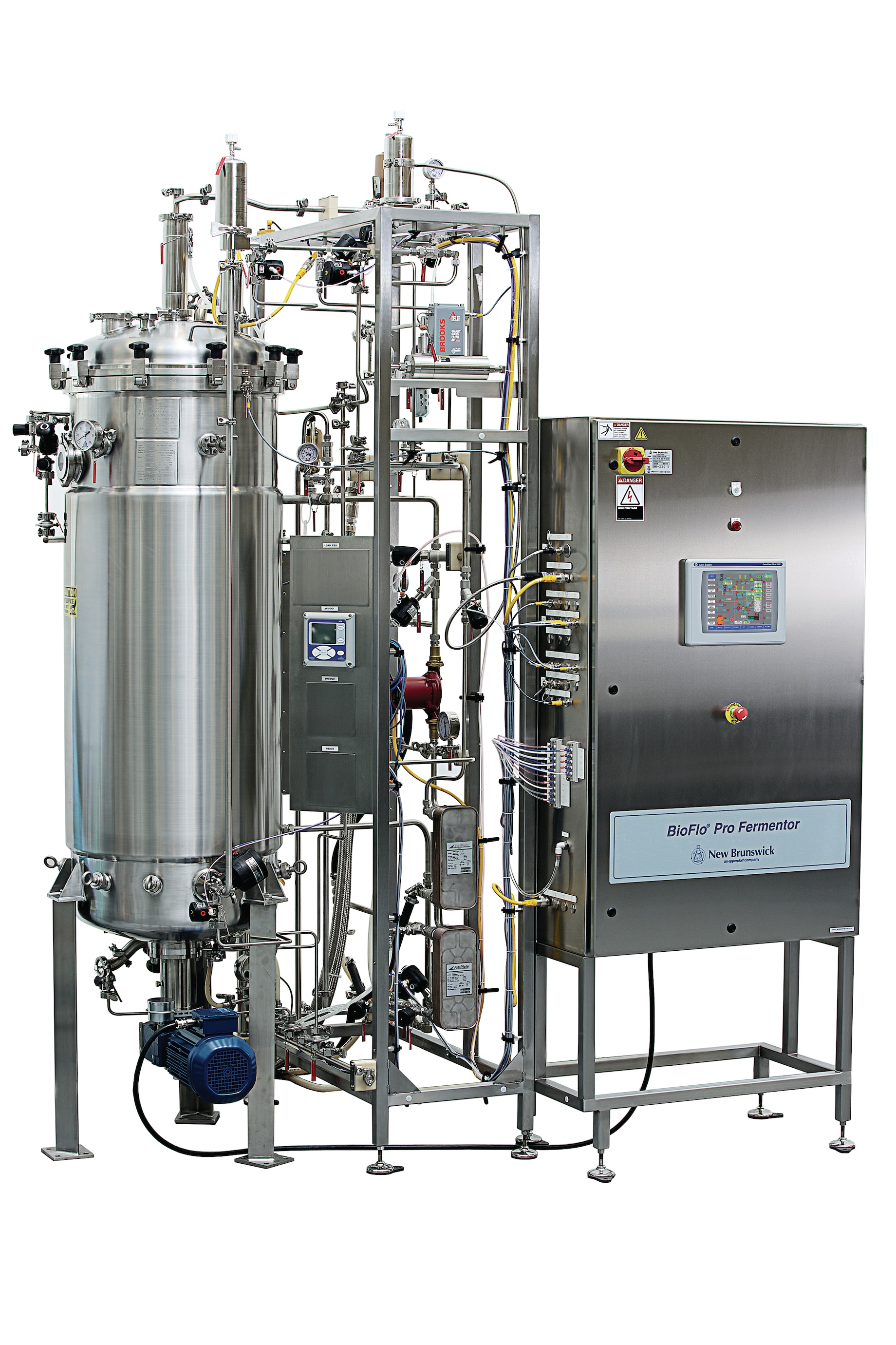BioFlo Pro 120 L z oddzielnym naczyniem, piping skid i szafą sterowania