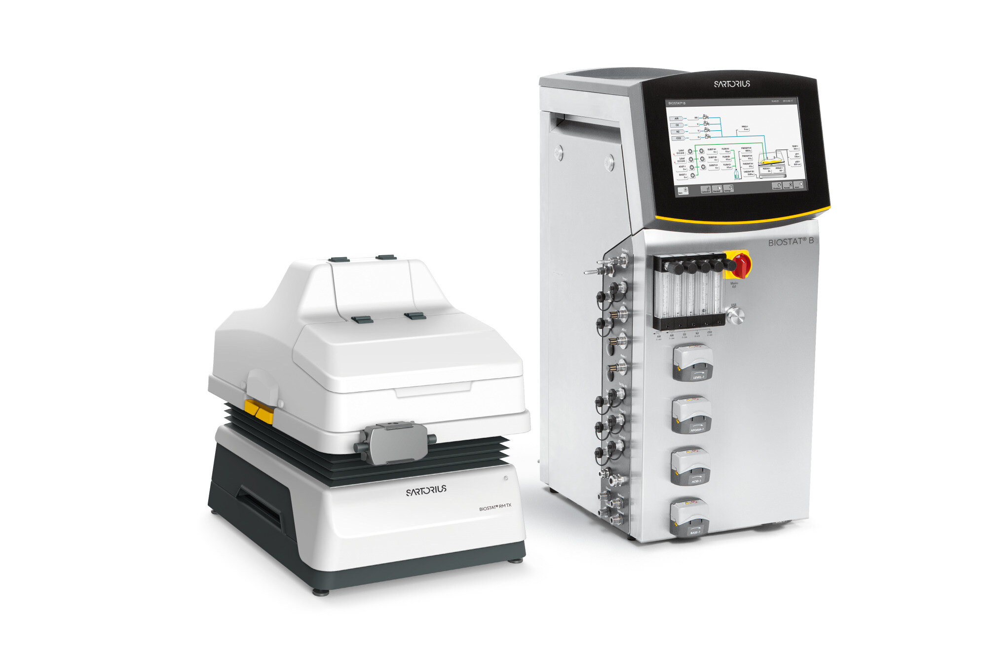 Sartorius BIOSTAT RM TX z pojedynczą platformą kołyskową i wieżą BIOSTAT B