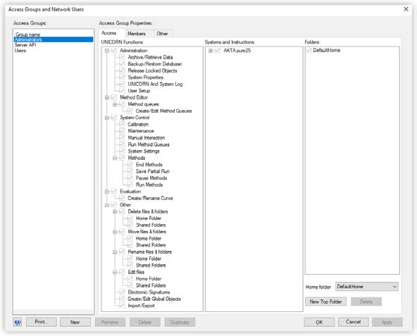 Macierz Access Groups and Network Users