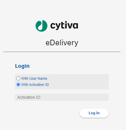 Logowanie Activation ID do Cytiva eDelivery