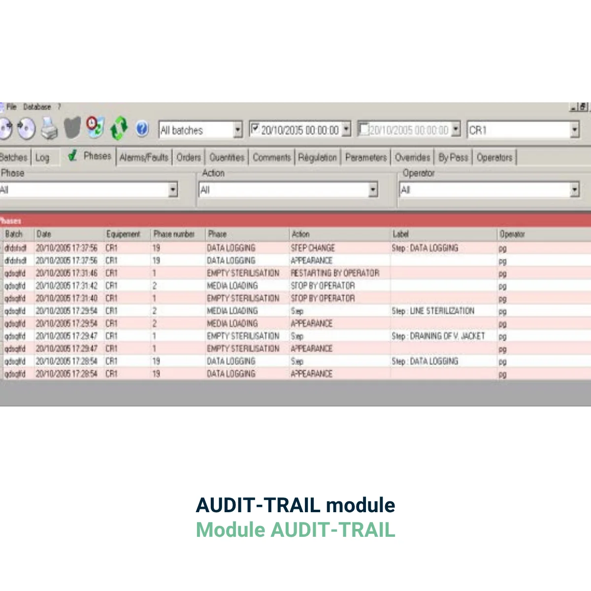 Audit trail NEPTUNE SCADA