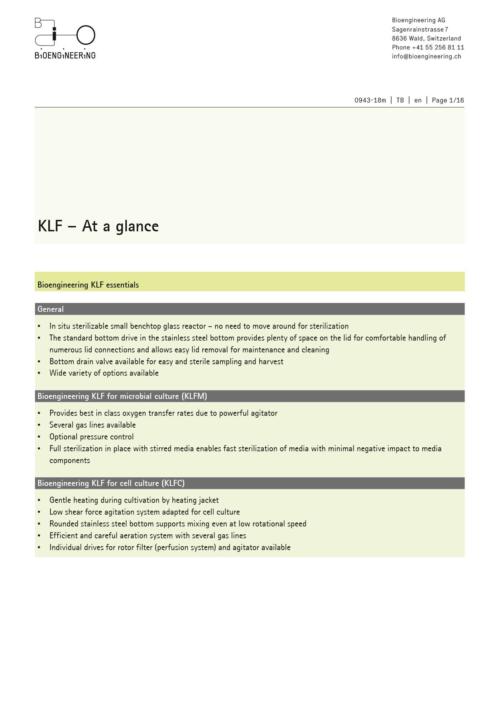 Bioengineering AG KLF — oficjalna fotografia produktu lub konfiguracji.