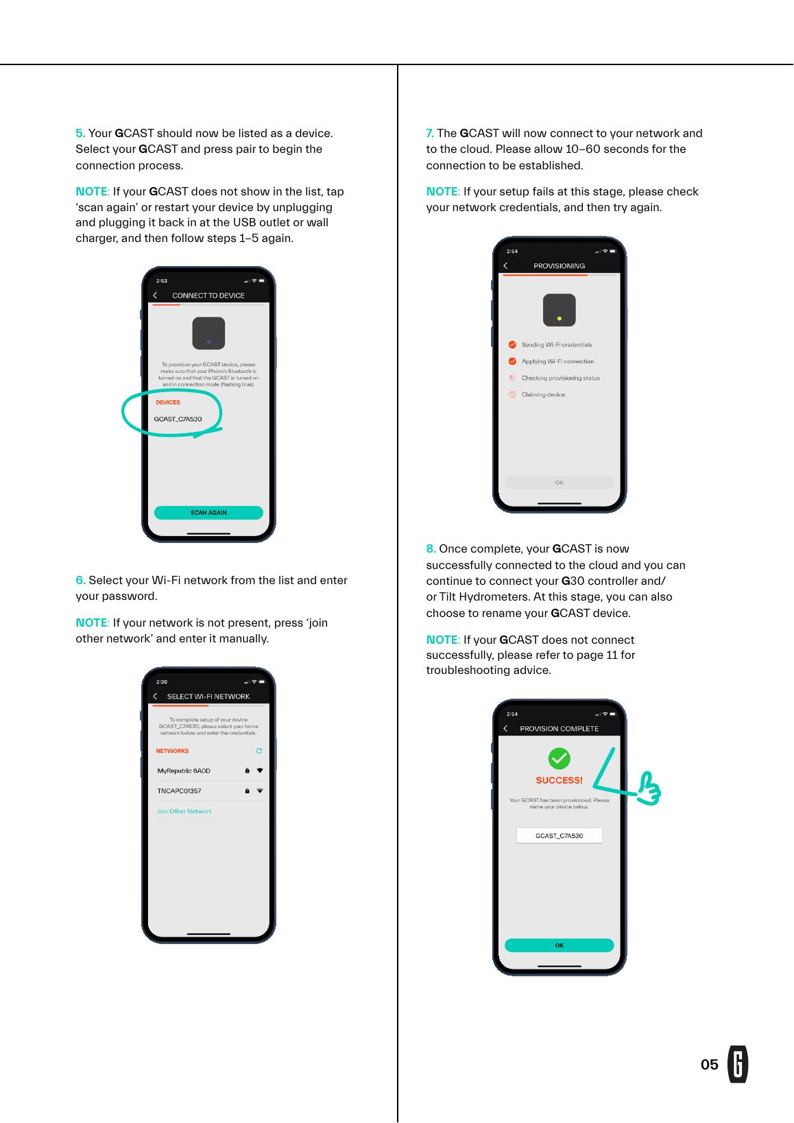 Grainfather App — provisioning GCast