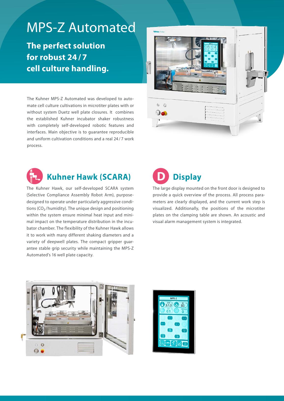 Kuhner Shaker MPS-Z Automated / MPS-ZC Automated — oficjalna plansza produktu.