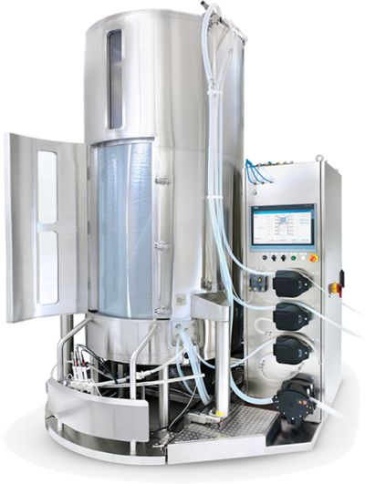 Merck Mobius 2000 L z rozłożonym workiem Flexware