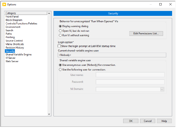Panel Security w LabVIEW 2024