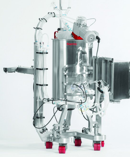 Thermo Scientific HyPerforma 2:1 Single-Use Bioreactor 50 L w konfiguracji z napędem, płaszczem i E-Box
